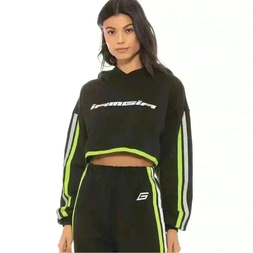 I.AM.GIA Mercury Hoodie in Black & Neon Xsmall
